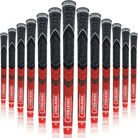 Crestgolf Golf Grips 13 Pack All-Weather Control Thread Technology Rubber Combine with Carbon Yard Anti-Slip