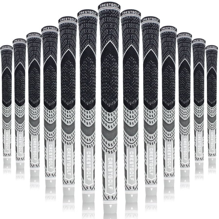 Crestgolf Golf Grips 13 Pack All-Weather Control Thread Technology Rubber Combine with Carbon Yard