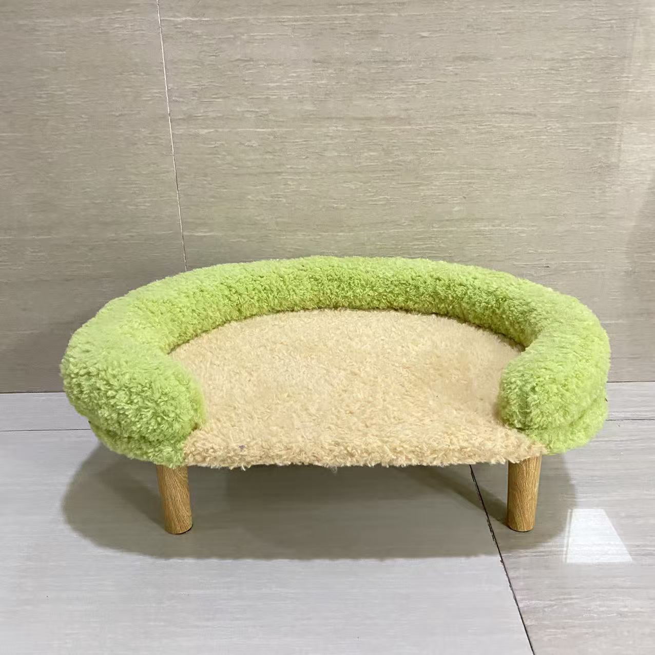 Crestholm Pet furniture, Cat Bed with Removable Washable Cover, Elevated Cat Couch for Cats & Small Medium Dogs, Wooden Pet Sofa Modern Pet Furniture
