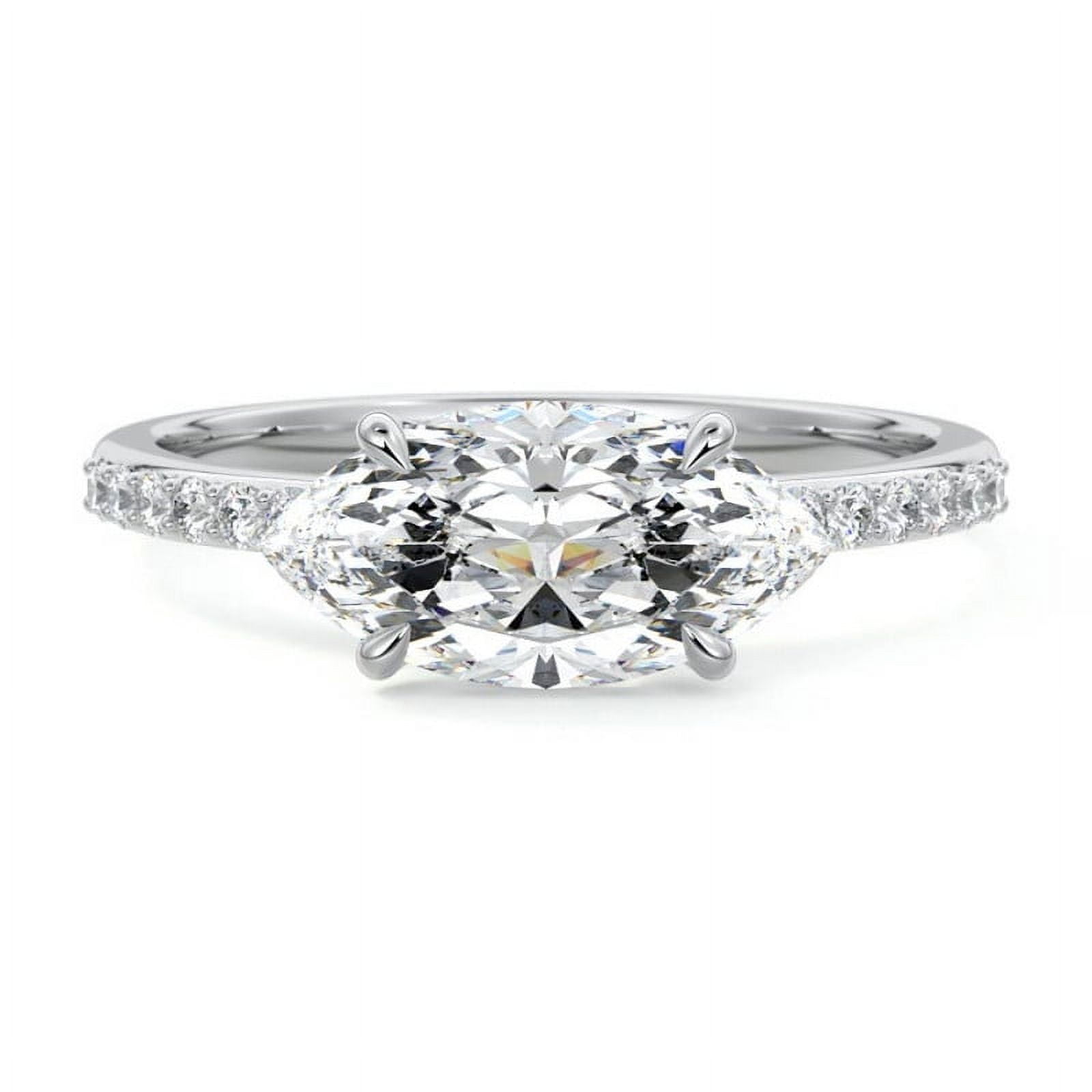 Crestin Jewel 2 Ct Marquise Cut Diamond Rings for Women - 14K White ...