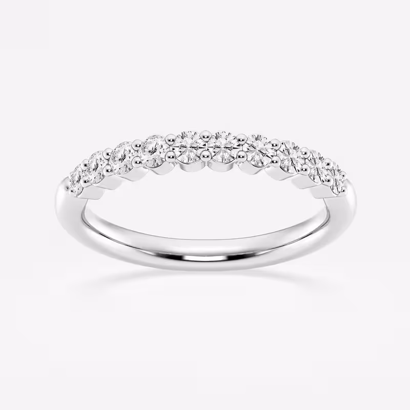 Crestin Jewel Round Cut 1.3 Ct VVS1/D Lab Created Simulated Diamond Ring - 14K White Gold Over Wedding Anniversary Ring - Wedding Proposal Band for Girlfriend - Simple Engagement Ring for Women's