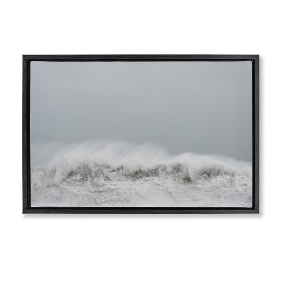 Stupell Industries Cresting Wave Abstraction Black Framed Floater Canvas Wall Art, design by Jade Sharp Photo, 17 x 25