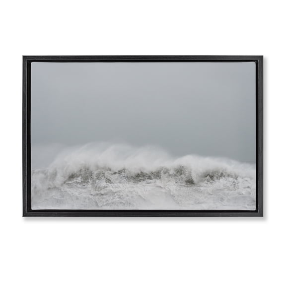 Stupell Industries Cresting Wave Abstraction Black Framed Floater Canvas Wall Art, design by Jade Sharp Photo, 21 x 31