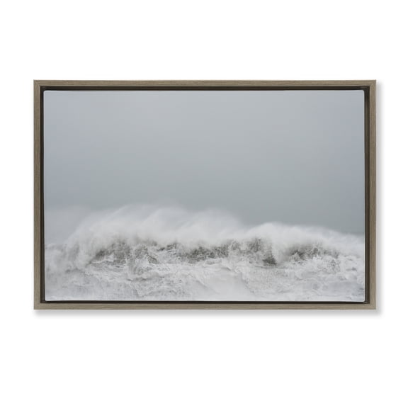 Stupell Industries Cresting Wave Abstraction Brown Framed Floater Canvas Wall Art, design by Jade Sharp Photo, 17 x 25