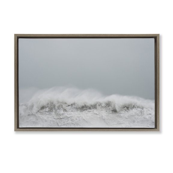 Stupell Industries Cresting Wave Abstraction Brown Framed Floater Canvas Wall Art, design by Jade Sharp Photo, 21 x 31