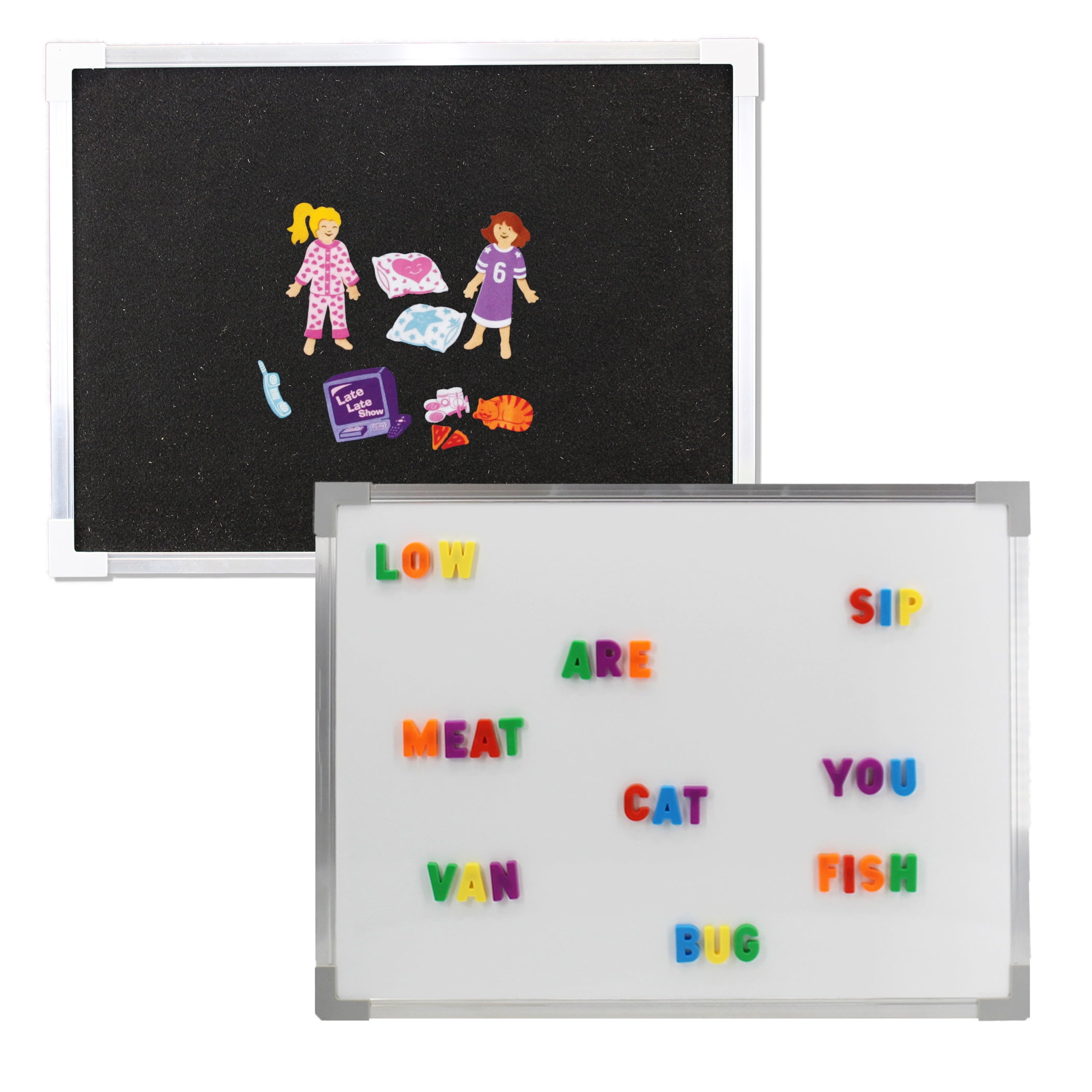 Crestline Products Magnetic Dry-Erase and Flannel Board, 18" x 24"