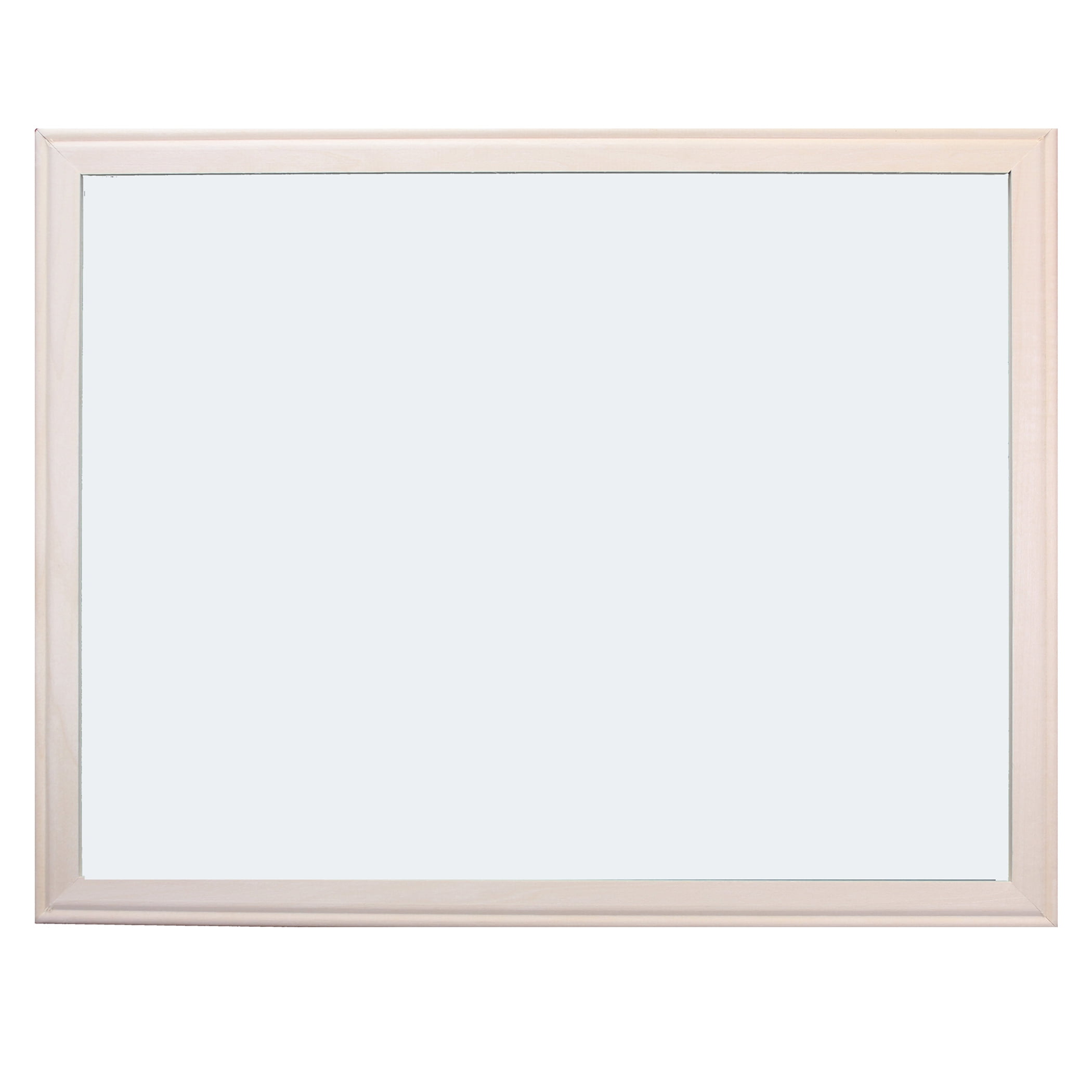 White and Light Brown Wood Framed 48" x 36" Dry Erase Board