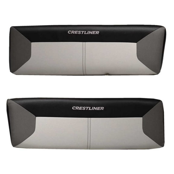 Crestliner Boat Backrest Cushion Set 2279639 | 1650 Gray / Black 2PC