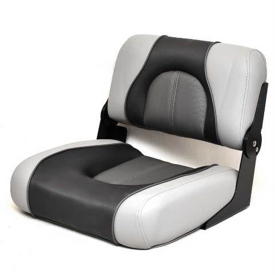Crestliner Boat Center Folding Seat 2156293 Low Back Gray Black