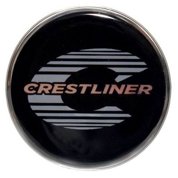 Crestliner Boat Steering Wheel Decal 2255062 | Raised Black Silver