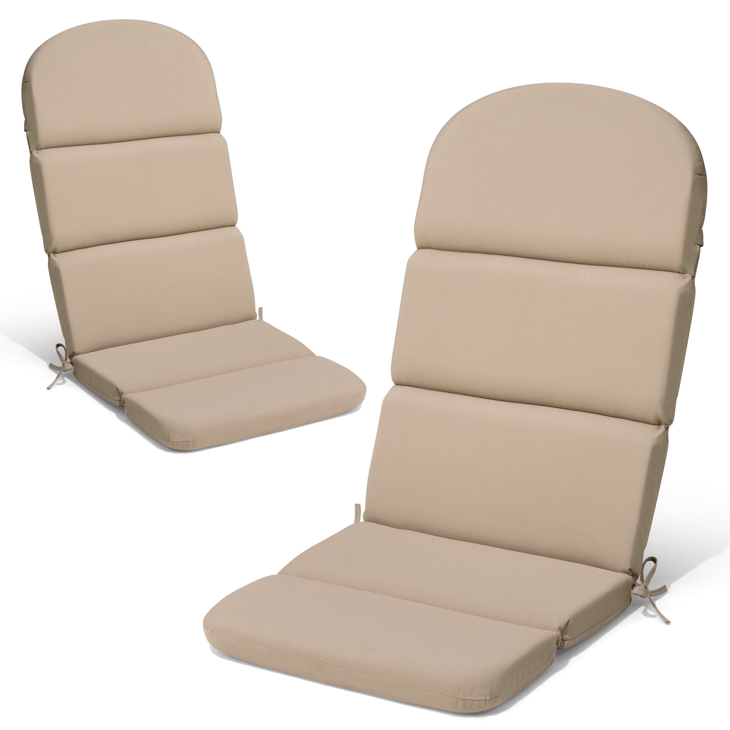 Crestlive 50x19.6 Inch Adirondack Chair Cushion Set of 2, Waterproof, Fade Resistant, High Back Outdoor Rocking Chair Cushion for Patio, Beige