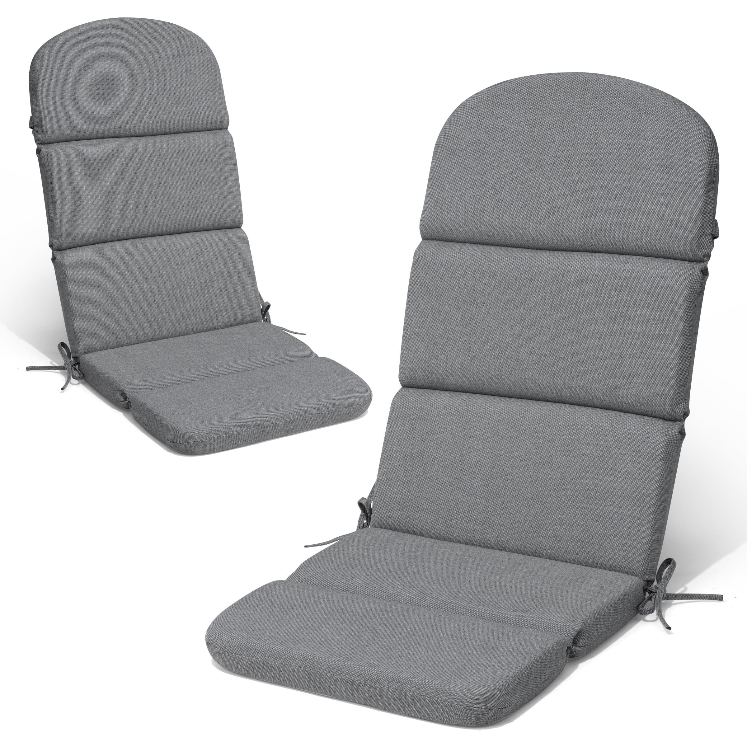 Crestlive 50x19.6 Inch Adirondack Chair Cushion Set of 2, Waterproof, Fade Resistant, High Back Outdoor Rocking Chair Cushion for Patio, Light Grey