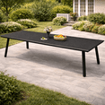 thumbnail image 1 of Crestlive Products 117" Outdoor Aluminum Patio Dining Table for 6-8 People with Umbrella Hole, Weather Resistant Outdoor Dining Table for Backyard, Patio, Garden, Black, 1 of 7