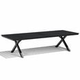 thumbnail image 1 of Crestlive Products 118" Outdoor Dining Table for 8-12, Aluminum Sturdy Frame with Umbrella Hole, Black Wood-Grain Top, 1 of 6