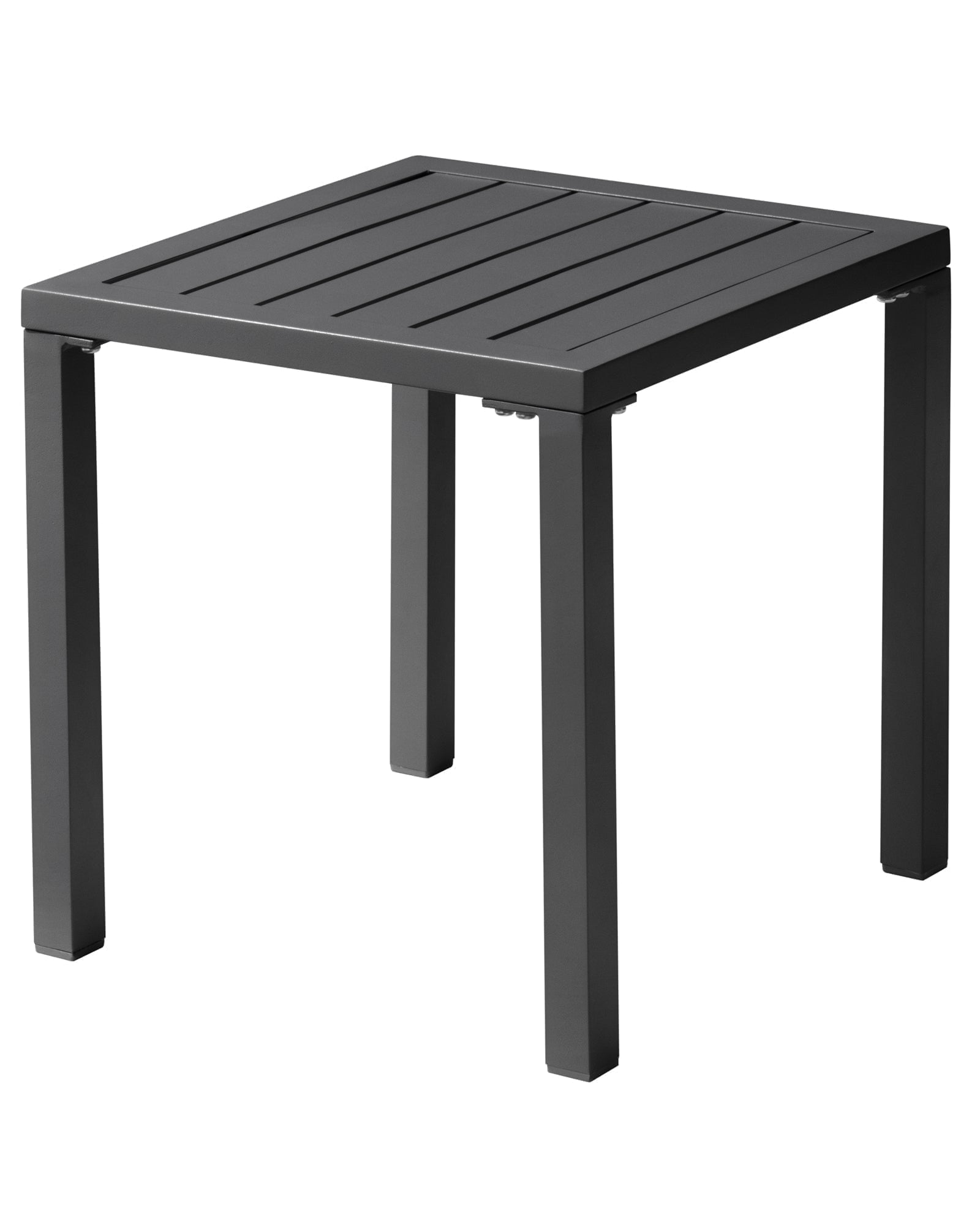 Crestlive Products 15.7" x 15.7" Outdoor Side Table, All-Weather Aluminum Square Patio End Table, Black