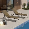 thumbnail image 1 of Crestlive Products 2-Pack Outdoor Chaise Lounge Chair, 5‑Position Adjustable Patio Recliner, Brown, 1 of 6