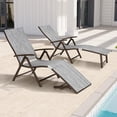 thumbnail image 1 of Crestlive Products 2-Pack Outdoor Folding Chaise Lounge Chairs, Adjustable Patio Reclining Chairs with Aluminum Frame, No Assembly Portable Pool Lounge Chairs, Black&Gray, 1 of 7