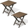 thumbnail image 1 of Crestlive Products 2 Pack Outdoor Folding Side Table Aluminum Frame Brown, 1 of 6