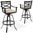 thumbnail image 1 of Crestlive Products 30" Outdoor Swivel Aluminum Bar Stools Set of 2, Sunbrella fabric with Back & Footrest, for Deck Lawn Garden,, 1 of 8