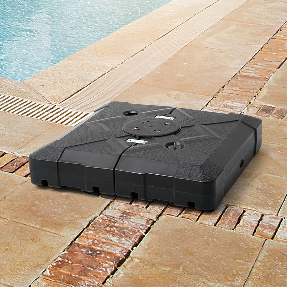 Black 220 lbs HDPE Patio Cantilever Umbrella Base with Wheels
