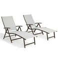 thumbnail image 1 of Crestlive Products 2PCS Light Gray Outdoor Chaise Lounge Chairs Aluminum Folding Recliners, 1 of 9