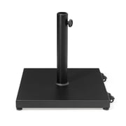 Crestlive Products Patio Umbrella Base, 45 lb Concrete Square Umbrella Stand with Wheels, Heavy Duty, Black
