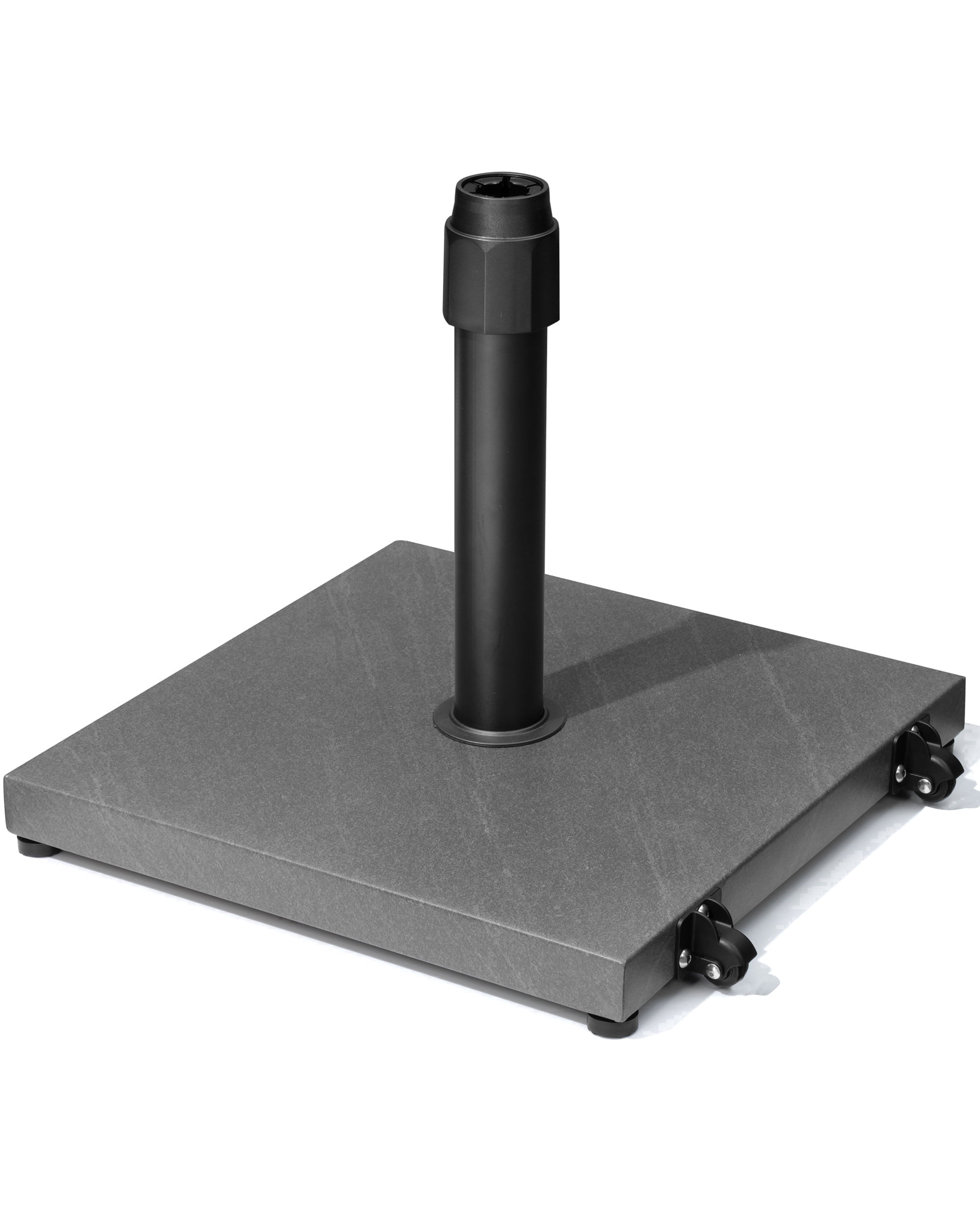 Crestlive Products 45lbs Pre-filled Concrete Umbrella Base with wheels, Heavy Duty Wind-Resistant, Fits 6-12ft Market Umbrella, Grey