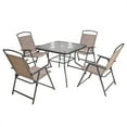 thumbnail image 1 of Crestlive Products 5 Pcs Metal & Glass Patio Dining Set with Umbrella Hole in Beige, 1 of 7