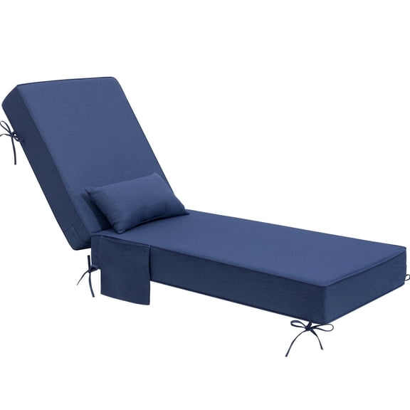 Crestlive Products 6 inch Thick Outdoor Chaise Lounge Cushion, 80"x26" Water-Resistant, Sky Blue