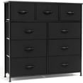 Crestlive Products 9Drawer Extra Wide Fabric Dresser Clothes Storage