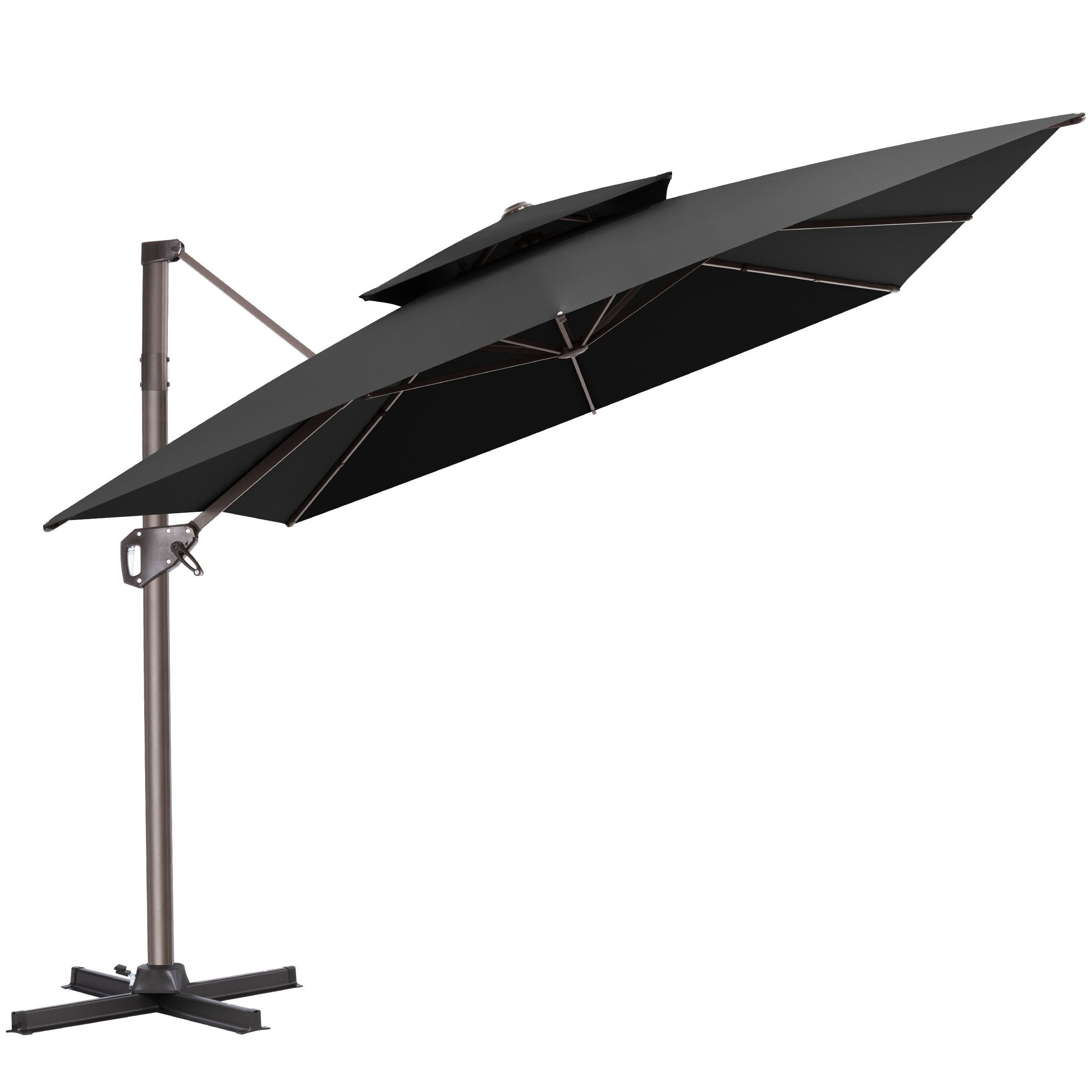 Crestlive Products 9 ft x 11 ft Rectangle Outdoor Patio Umbrella Cantilever, 360° Rotation, Outdoor Large Offset Umbrella for Patio, Pool, Deck, Black
