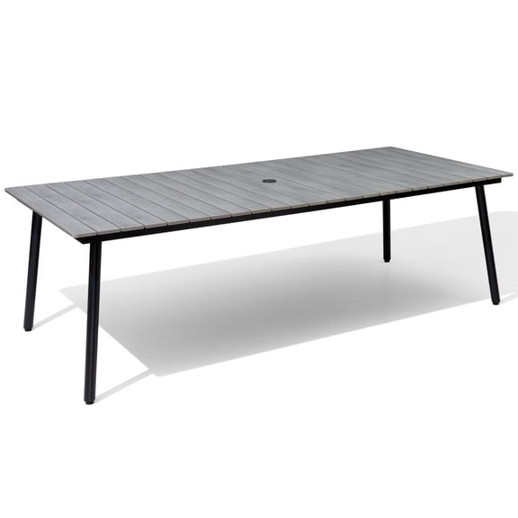 Crestlive Products 94" Aluminum Easy Clean Outdoor Dining Table, Gray