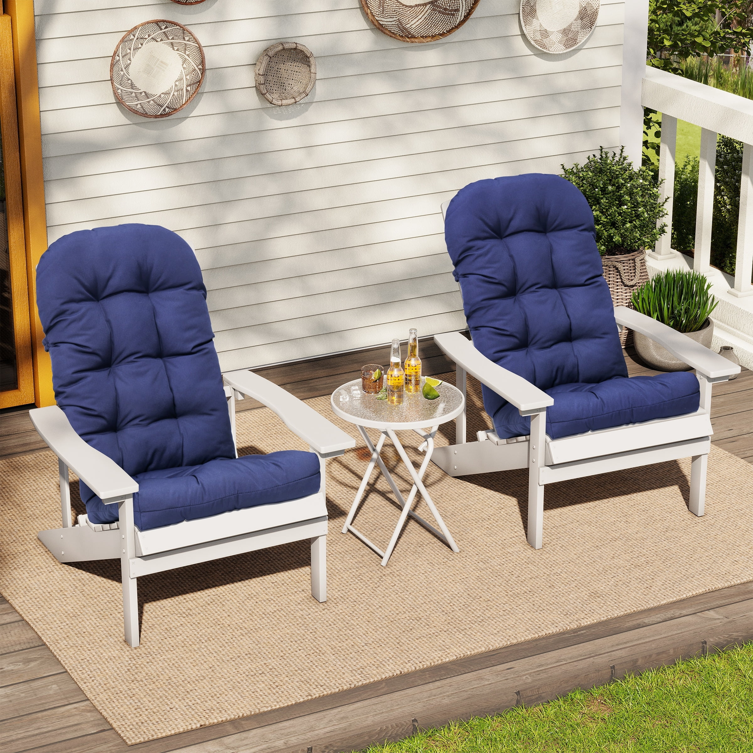 Navy Blue 2-Piece Set Adirondack Chair Cushions