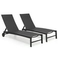 thumbnail image 1 of Crestlive Products Aluminum Adjustable Chaise Lounge Chair with 2 Wheels, Brown, 1 of 5
