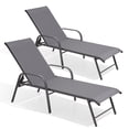 thumbnail image 1 of Crestlive Products 2‑Pack Outdoor Chaise Lounge Chairs – 5‑Position Aluminum Adjustable Patio Chaise Lounge with Rust Resistant Frame, Gray, 1 of 8