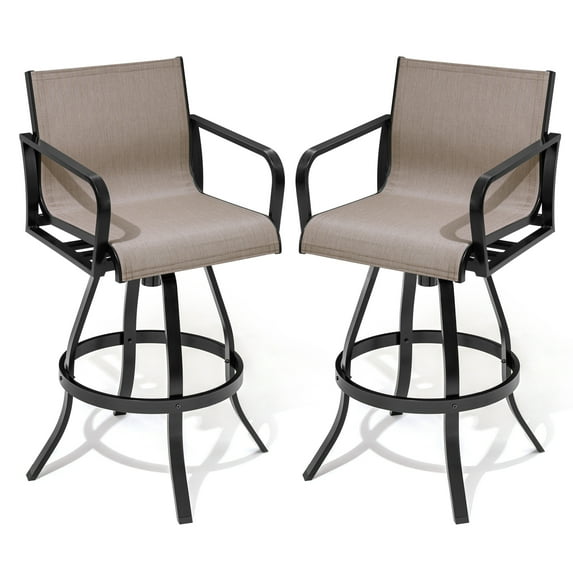 Crestlive Products Ash Outdoor Aluminum All-Weather Swivel Patio Bar Stools (Set of 2)