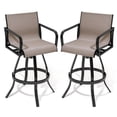 thumbnail image 1 of Crestlive Products Outdoor Swivel Bar Stools Set of 2, Patio Bar Height Chairs with Rust-Resistant Aluminum Frame, 360° Swivel Outdoor Bar Stools for Patio, Pool, Backyard, Bistro (Augustine Ashe), 1 of 7