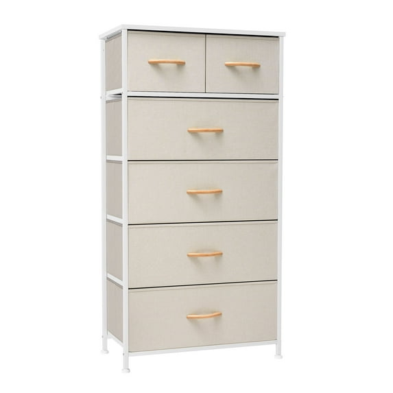 Crestlive Products Beige 6-Drawer Dresser Chest Vertical Tower