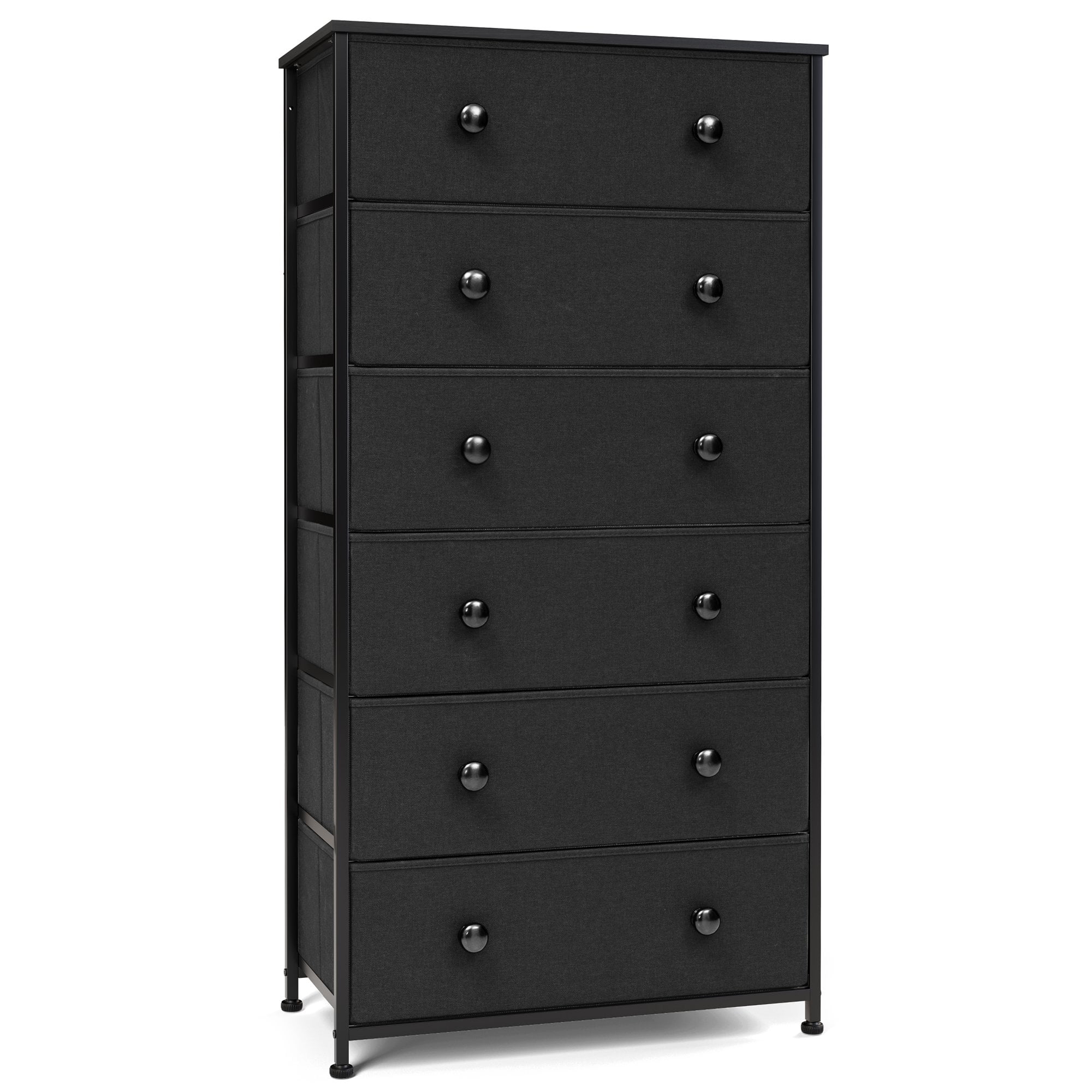 Crestlive Products Black 6Drawer Dresser Vertical Storage Tower Chest