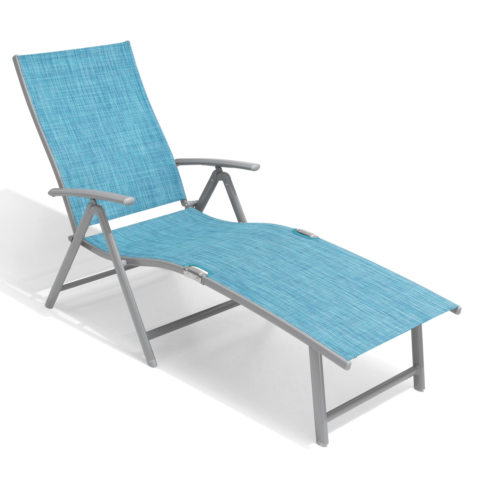 Crestlive Products BlueOutdoor Chaise Lounge Chair Aluminum Folding