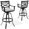 thumbnail image 1 of Crestlive Aluminum Outdoor Swivel Bar Stools with Sunbrella Cushions, Set of 2, Cast Silver, 1 of 7