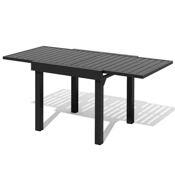 Crestlive Products Expandable Aluminum Outdoor Patio Dining Table for 4-6, Extendable 31" to 63", Weather-Resistant