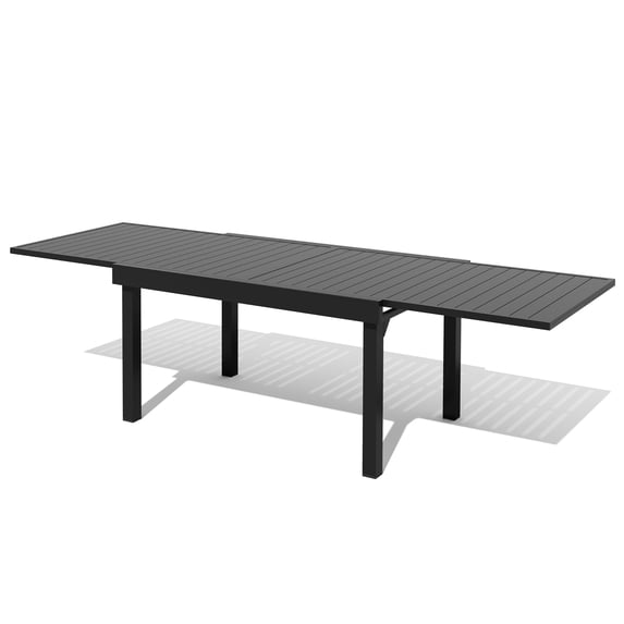 Crestlive Products Expandable Aluminum Outdoor Patio Dining Table for 6-10, Extendable 53" to 106", Weather-Resistant