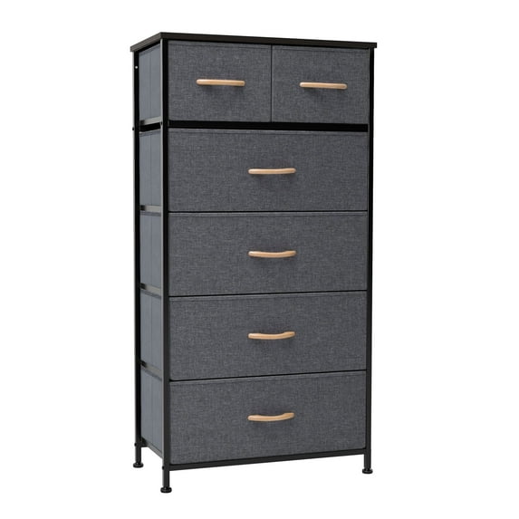 Crestlive Products Gray 6-Drawer Dresser Chest Vertical Storage Tower