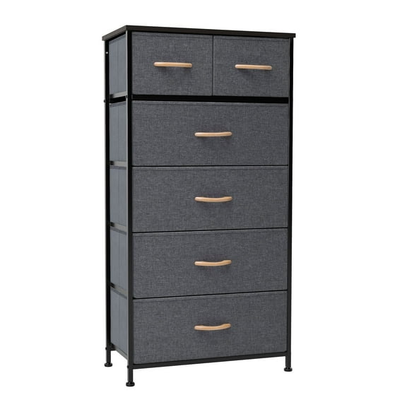 Crestlive Products Gray 6-Drawer Dresser Chest Vertical Storage Tower