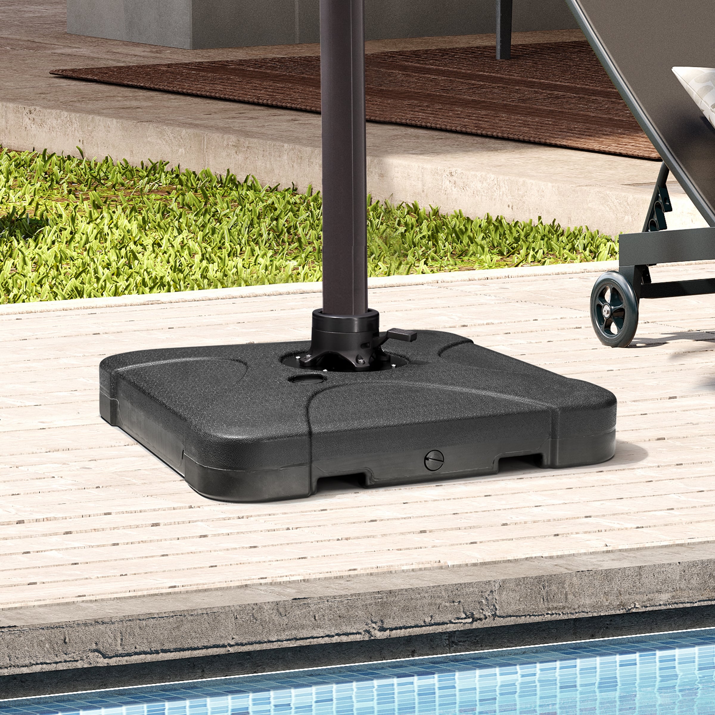 Crestlive Products Heavy Duty Sand Water Fillable Patio Offset Cantilever Umbrella Weighted Base