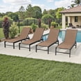 thumbnail image 1 of Crestlive Products 4-Piece Outdoor Chaise Lounge Chair, 5-Position Adjustable Patio Recliner, Brown, 1 of 7