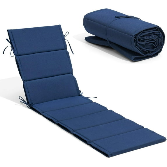 Crestlive Products Outdoor Chaise Lounge Cushion Set of 2, Outdoor Lounge Chair Cushion for Patio Furniture, Lawn, Pool, 80''L x 26''W (Beige)