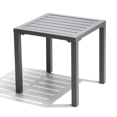 Crestlive Products 15.7" x 15.7" Outdoor Side Table, All-Weather Aluminum Square Patio End Table, Gray