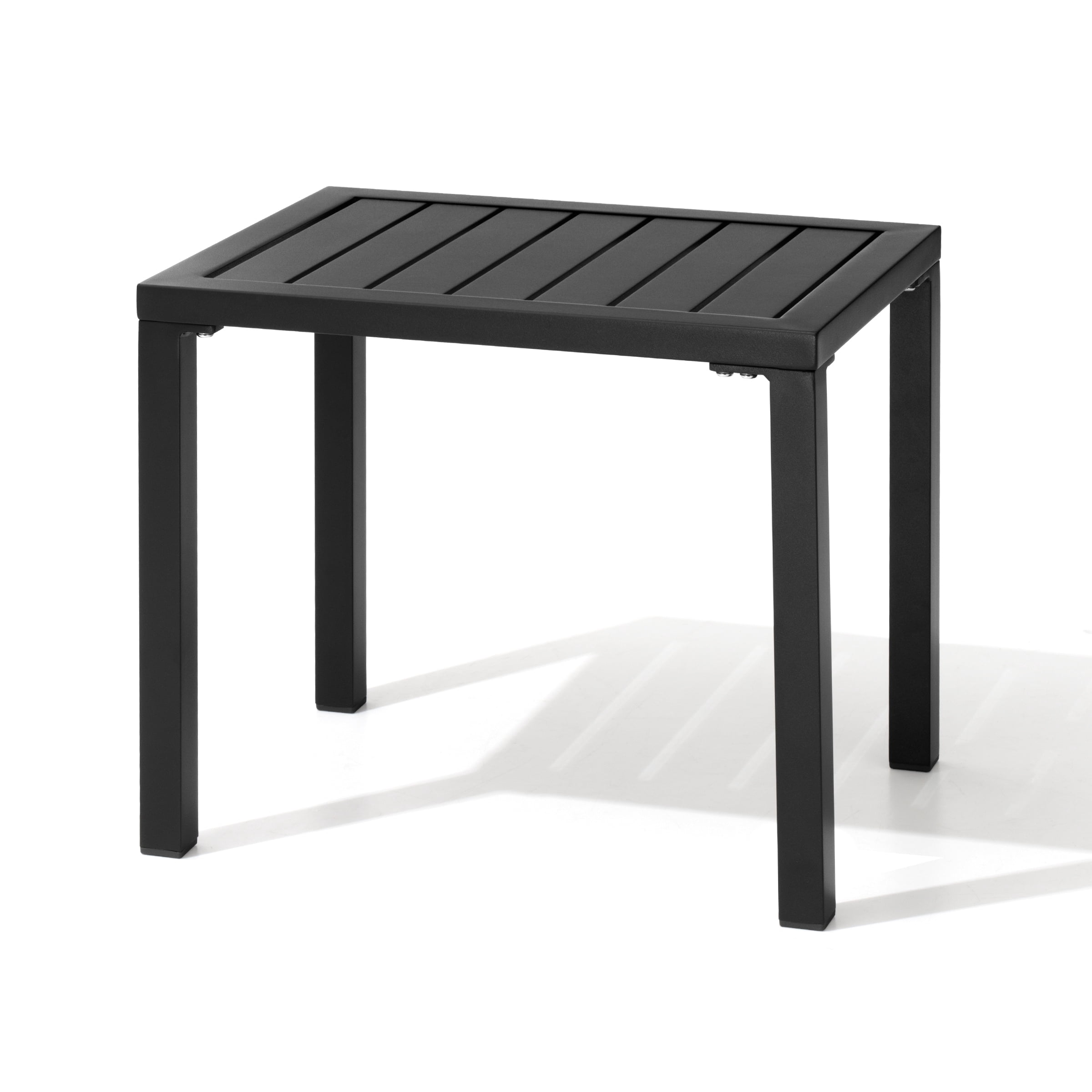 Crestlive Products Outdoor Side Table Aluminum Rectangular End Table ...